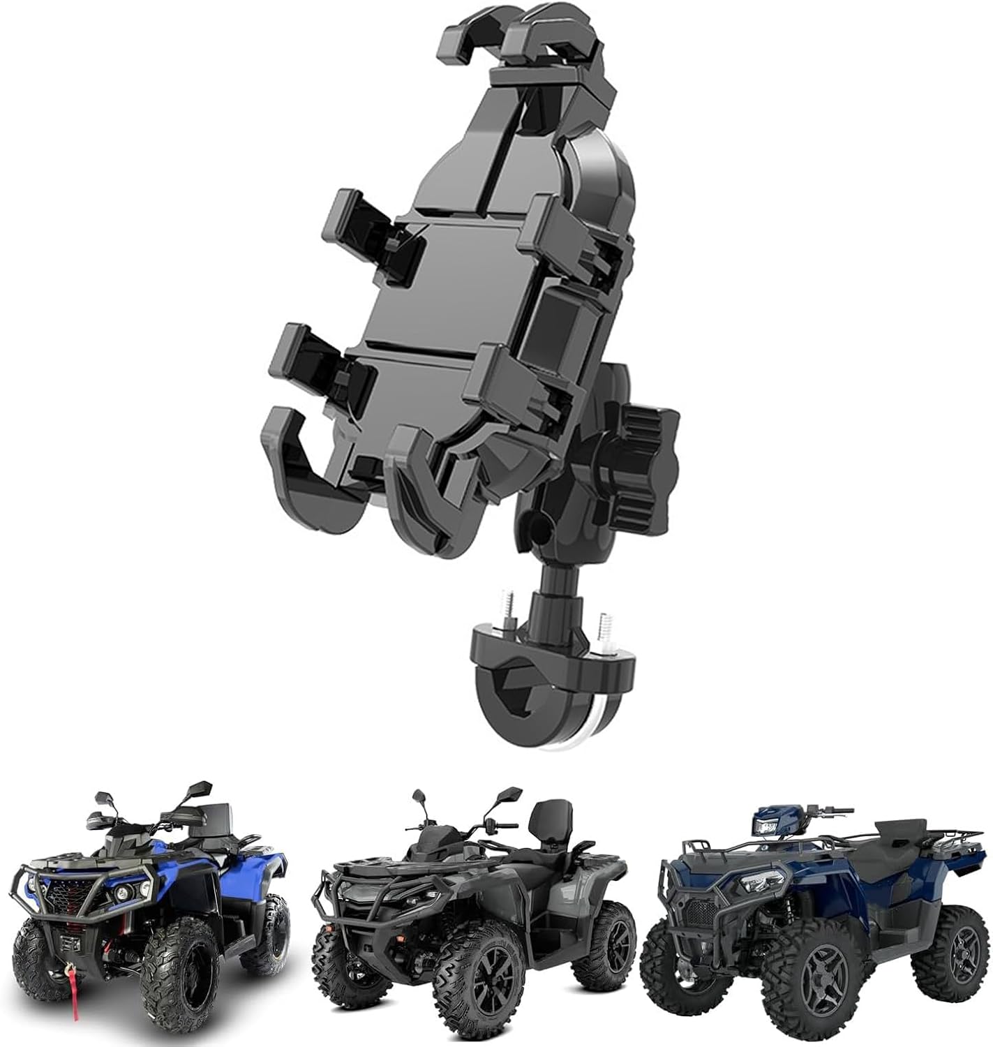 ATV Phone Holder Mount for Polaris Scrambler 850 (2026-26), Shockproof Cell Phone Holder, Adjustable Quad Phone Mount with Damper for Quad Off-Road Riding