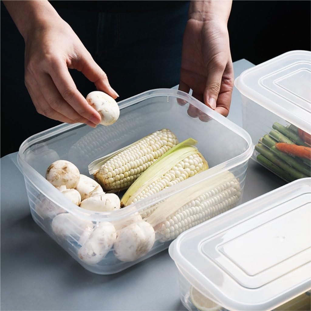 Recipientes para Alimentos Caja de almacenamiento Caja de almacenamiento for refrigerador Caja de almacenamiento for congelador Caja for refrigerador rectangular con tapa para Refrigerador Frutas Vege