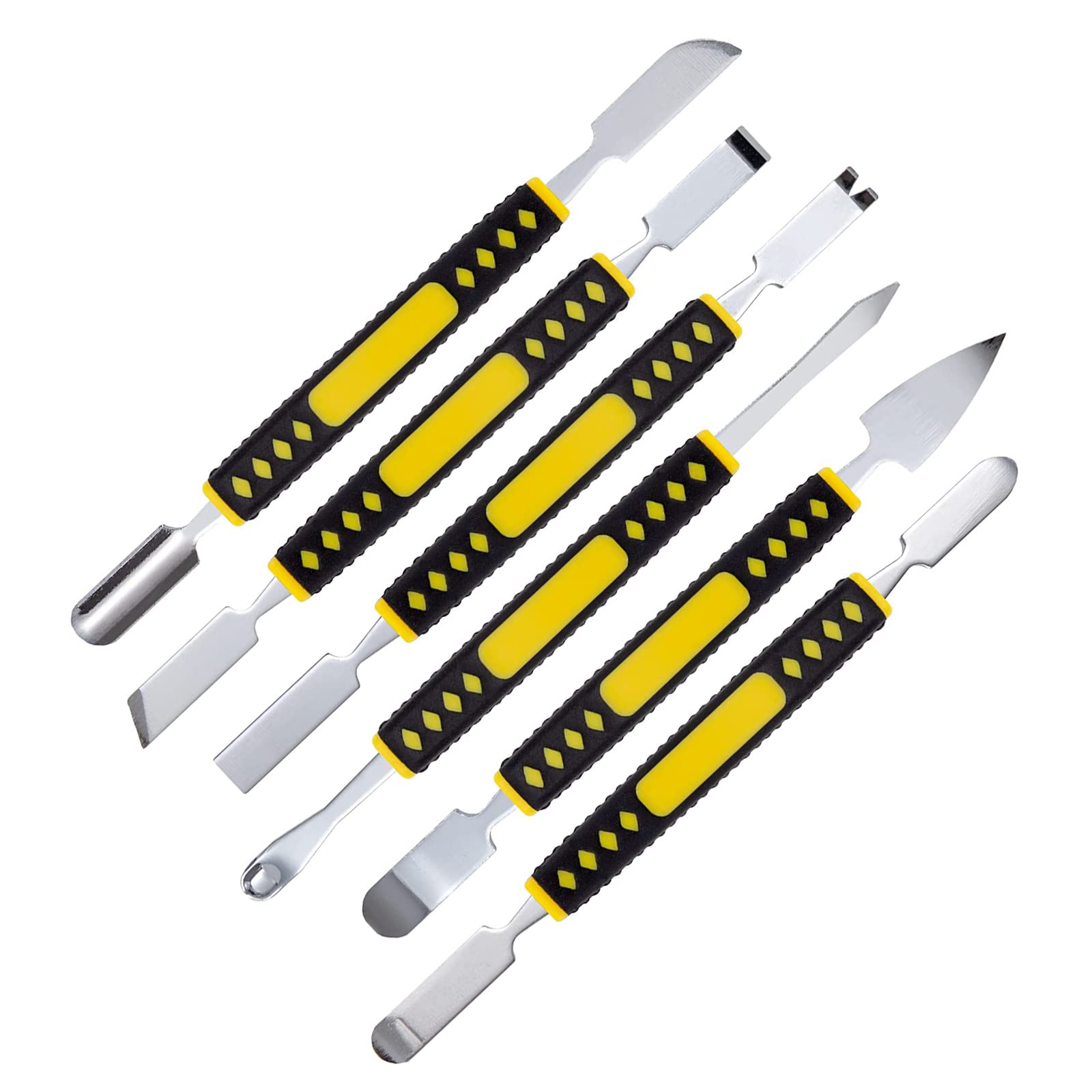 6Pcs Strumenti di Riparazione di Elettronica Set di Spudger in Metallo a Doppia Estremità Strumento di Smontaggio di Apertura per Tablet, Telefono Cellulare