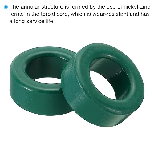 Miniatura 9 de PATIKIL Núcleo de toroide de ferrita, 20 unidades de núcleo toroide de 0.8 pulgadas ODx0.4 pulgadas IDx0.4 pulgadas de alto, anillos de ferrita