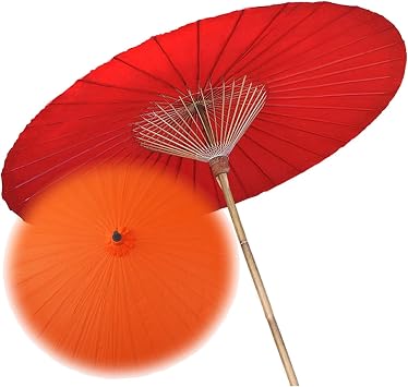 Outdoor Oil Paper Umbrella Parasol, Vintage Handmade Garden Umbrella, 2M, Bamboo Skeleton, Pole, Sun/rain Protection, Outdoor Beach Umbrella, Many Colours