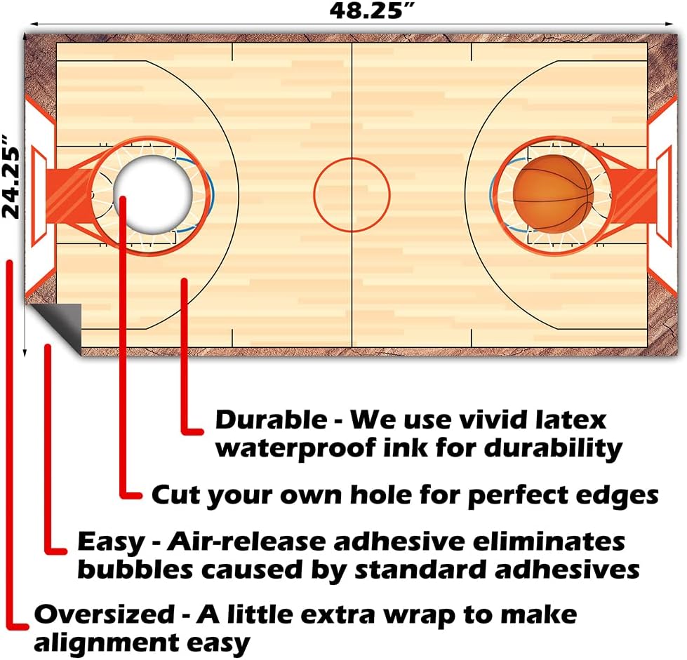 Cornhole Board Wraps and Decals for Boards Set of 2 Skins Professional Vinyl Covers Sticker Basketball Court Hooper Art Cornhole Wraps Stickers Cornhole Skins Cornhole Wraps for Boards