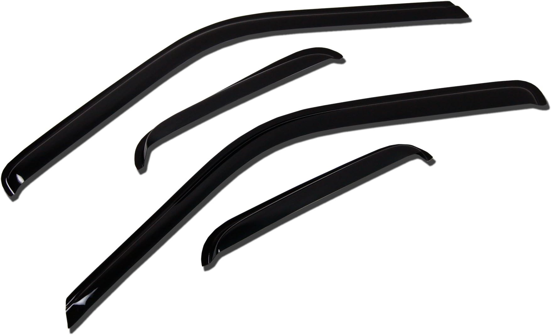 TuningPros WV-118 Window Visor Deflector Rain Guard Dark Smoke 4-pc Set