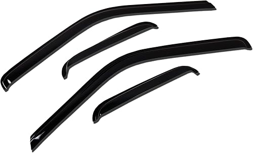 Tuningpros WV-080 - Juego de 4 piezas de visera de ventana de montaje exterior, deflector de protección contra la lluvia, color humo oscuro,