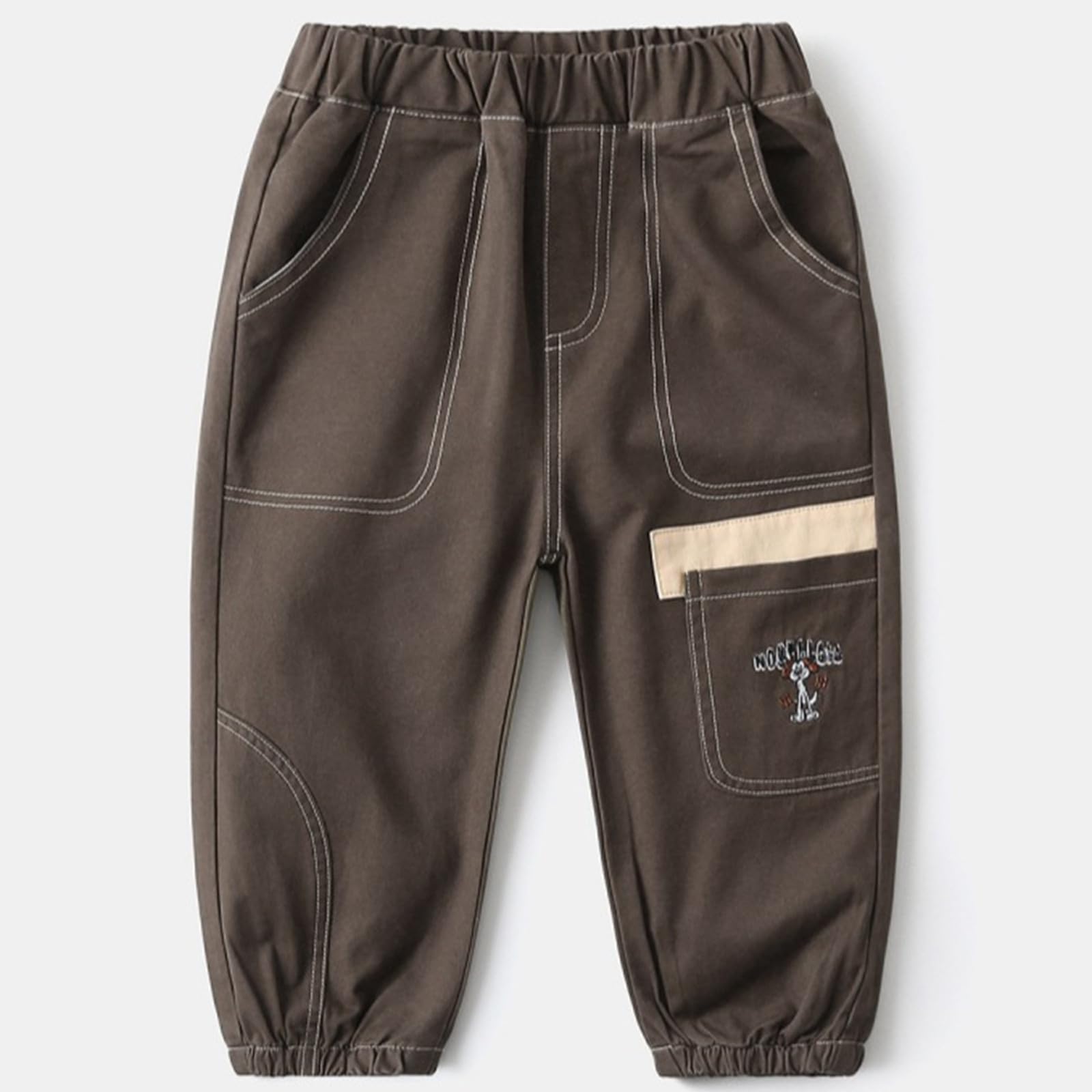 Genérico Pantalones Chandal Niño Pantalones Largos Casuales para Niños con Bordado Elegante y Diseño a Tela Transpirable y Puños Ajustables para Uso Diario