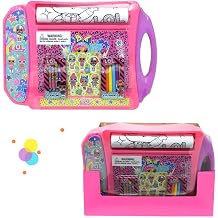 Innovative Designs L.O.L. Surprise! Roller Art Desk - Arts and Crafts Mess Free Coloring Activities for Kids, Roller Art Paper, Crayons, Markers, Stickers - 20+ Pcs
