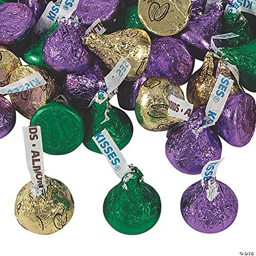 Fun Express - Hershey Mardi Gras Assortment for Mardi Gras - Edibles - Chocolate - Branded Chocolate - Mardi Gras - 81 Pieces