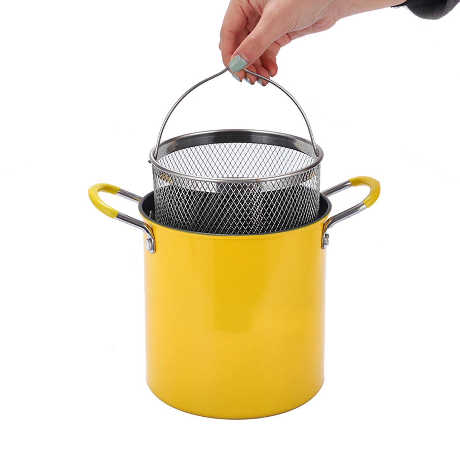 2L/3L Frituurpan Kleine Friteuse voor Keuken Zware Gelaste Handvat, Mini Frituurpan (3L
