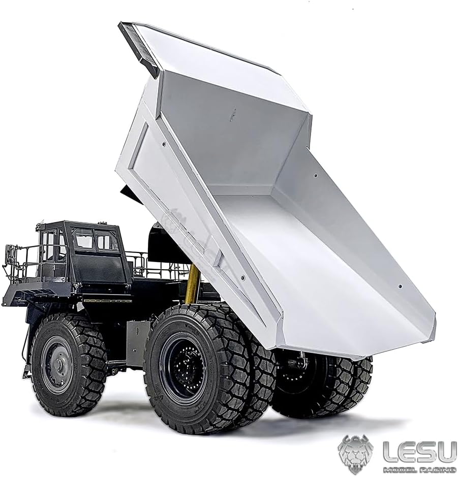 LESU 1/16 Metal RC Hydraulic Mine Truck Mining Dumper Bogie Car for Aoue R100E Model Unpainted Unassembled Motor ESC Servo Light Construction Vehicle Hobby Grade Model