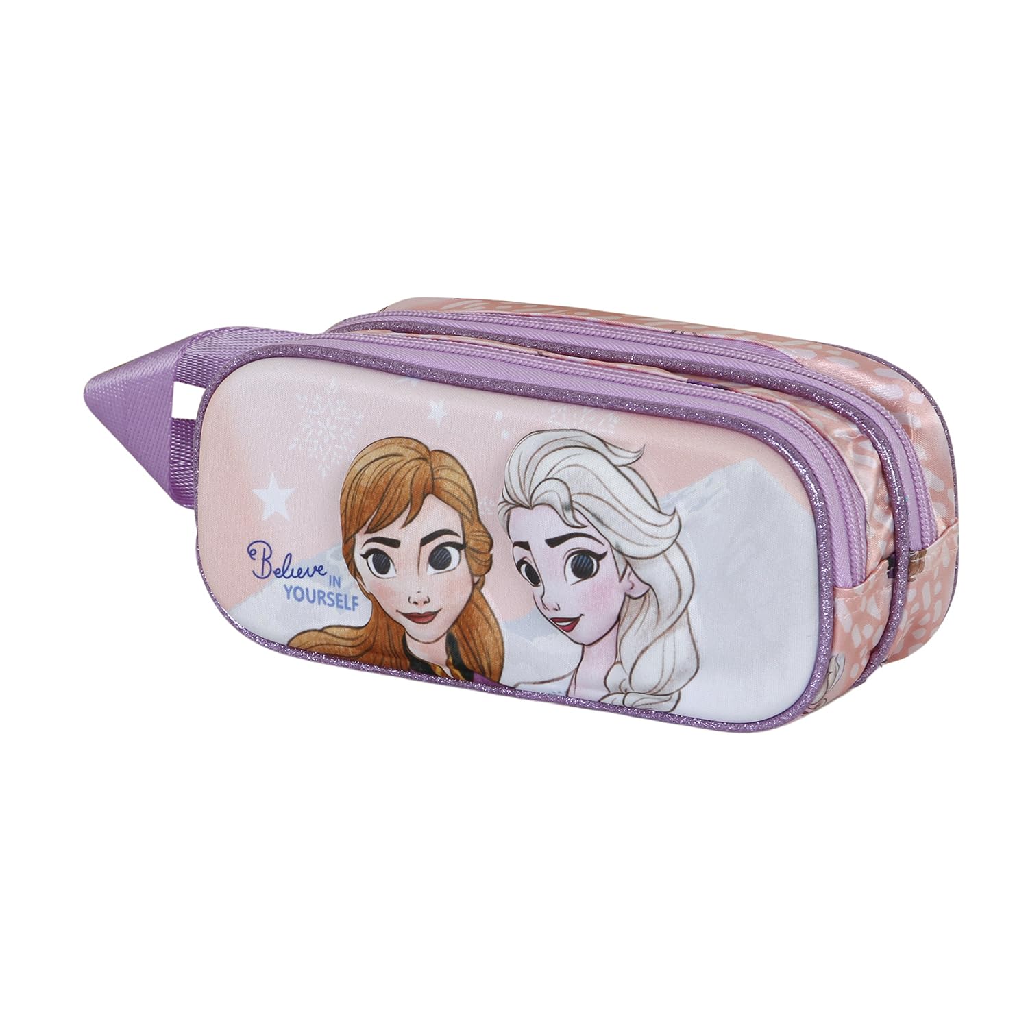 Disney Frozen 2 Yourself-Estuche Portatodo 3D Doble, Rosa, 22 x 9.5 cm