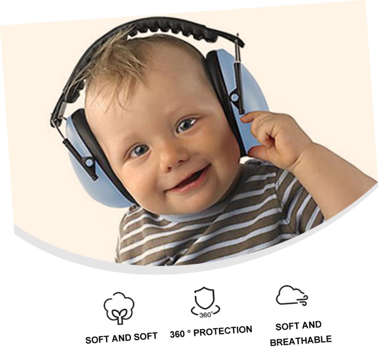 Noise Reduction Earmuffs for Newborns and Infants, Adjustable Sound Protection Ear Muffs Comfortable Padding for Sleep and Hearing Safety Random Color Random Color