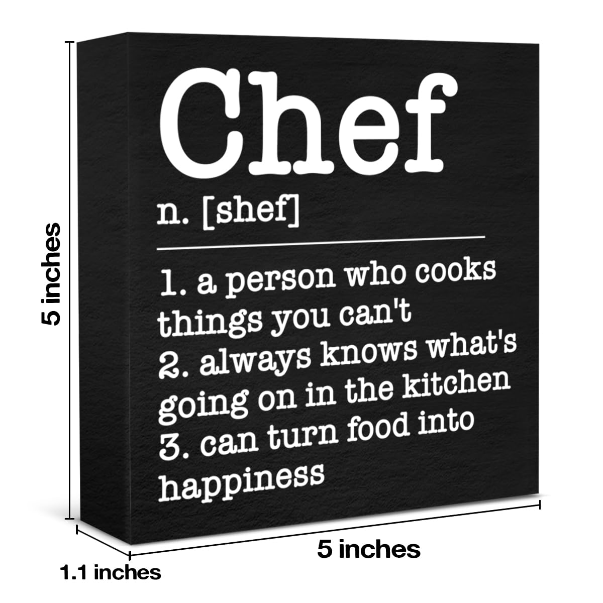 Chef Decor Chef Definition Wooden Box Sign for Home Kitchen Dinner Room Shelf Wall Decor, Cooking Gifts for Chefs Pastry Baker Culinary Student Teacher Cooking Lovers
