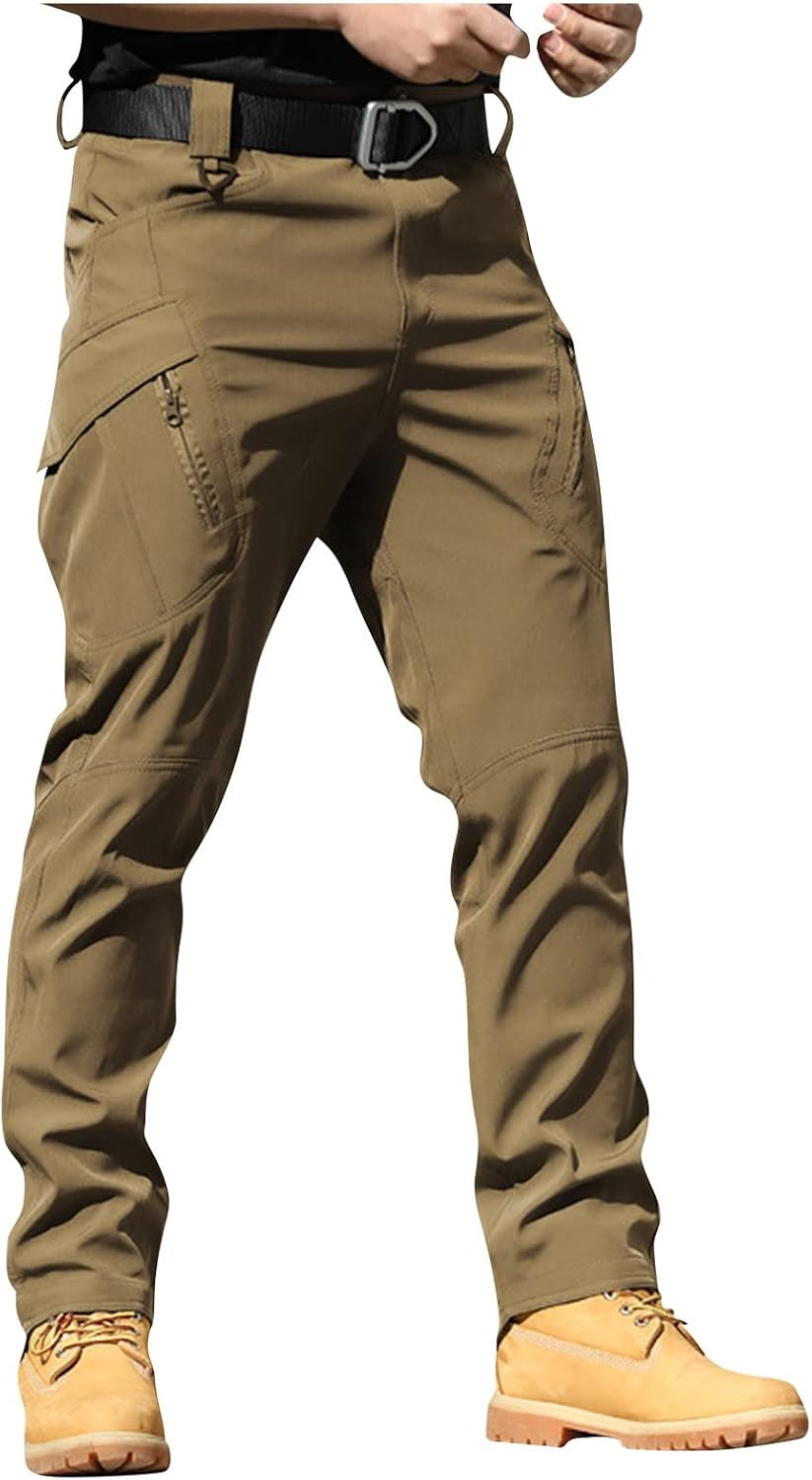 WENKOMG1 Military Pants for Men,Wear Resistance Solid/Camouflage Cargo Pants Ripstop Multi-Functional Tactical Pants