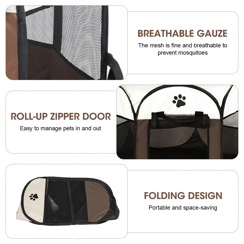 Welpenlaufstall 74 X 74 X 43CM, Tierlaufstall Faltbar, Oxford Wasserdichter Pet Laufstall, Abnehmbares Dach, Hundelaufstall, Hundelaufstall Für Wohnung, Für Laufstall Hund, Katzen, Hasen