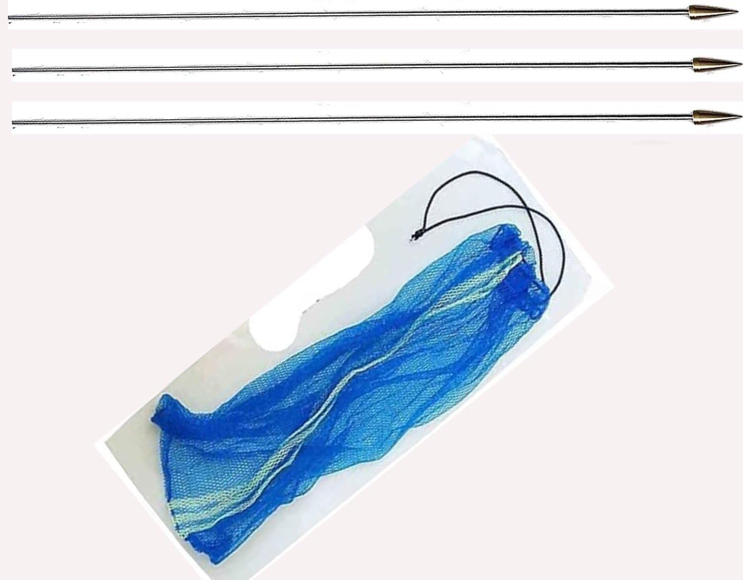Generico astina Asta fiocina Pesca cannolicchi Kit 3 Pezzi + retino