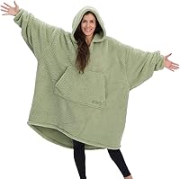 Vista 14 de THE COMFY Teddy Bear Quarter-Zip Oversized All Sherpa Wearable Blanket With Zipper, Seen On Shark Tank