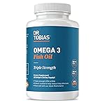 Dr. Tobias Omega 3 Fish Oil, 2000mg Triple Strength with 800mg EPA 600mg DHA Per Serving, Fish Oil Omega 3 Supplements for Heart, Brain & Immune Support, 60 Softgels, 30 Servings