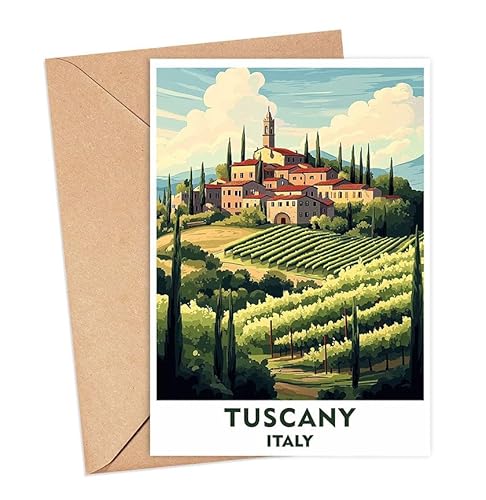ShelbyShops Tuscany City Greeting Card - Italy Travel Art -