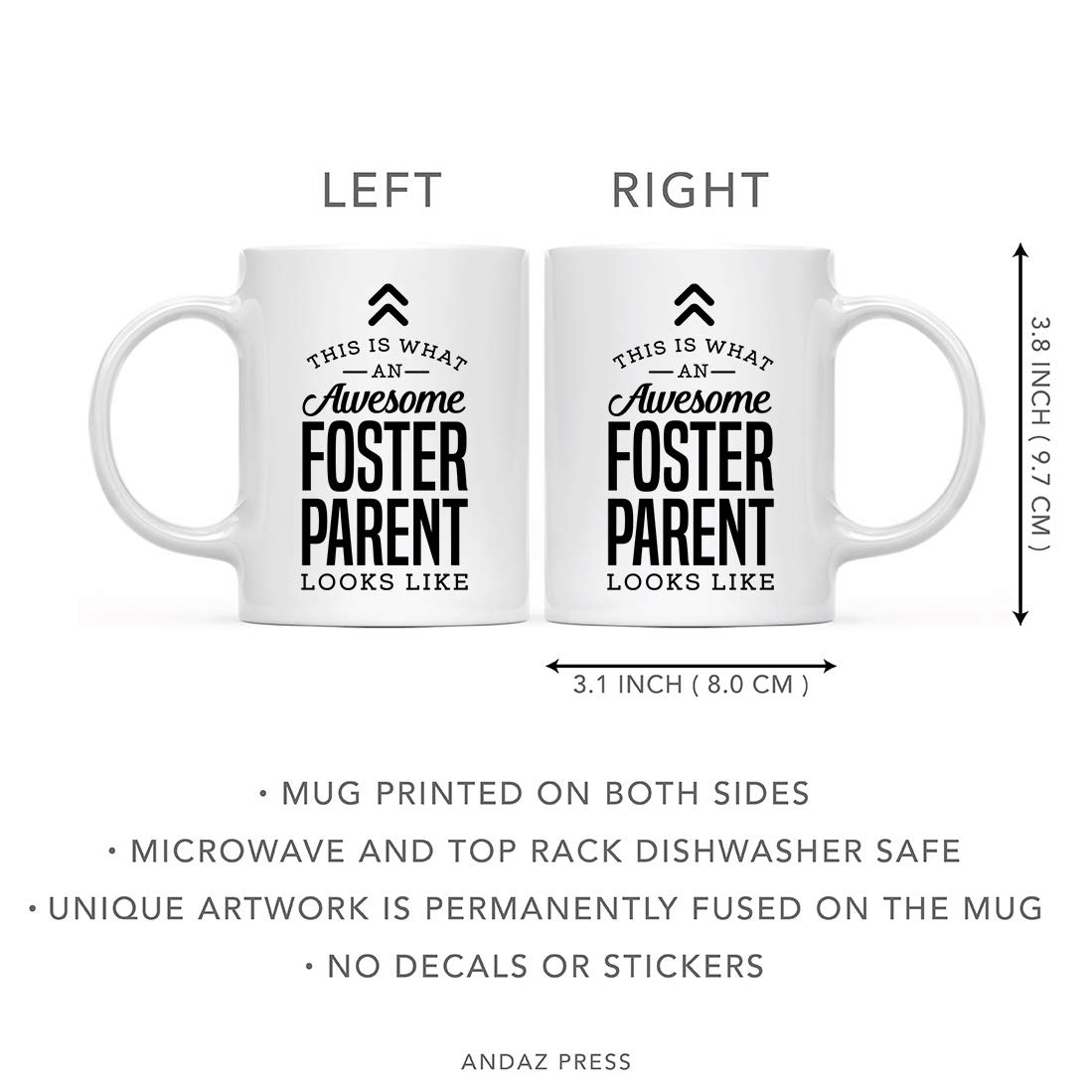 Andaz Press Taza de cerámica de 325 ml para café y té, regalo de agradecimiento, This is What an Awesome Foster Parent Looks Like, 1 paquete, ideas de regalo de cumpleaños, Navidad, compañero de