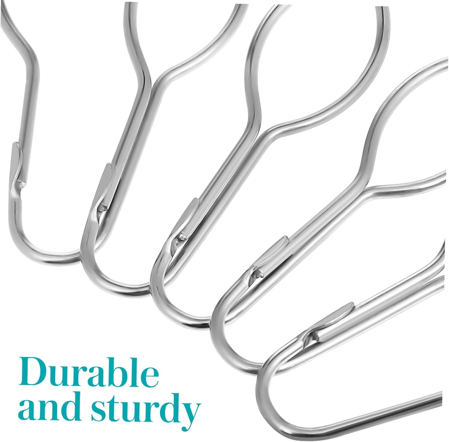 Zerodeko 3sets Gourd Hanger Shower Curtain Hooks Chrome Metal Shower Curtain Clips for Bathroom Living Room 20pcs*3