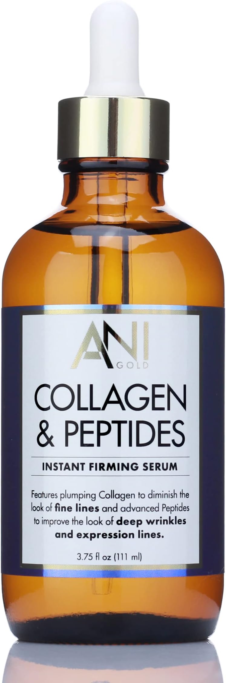 Anigold Collagen & Peptides Plumping Skin Care Facial Serum, Anti Aging Face Skincare Serum Helps Reduce Appearance Of Age Spots, Aging Complexions, Sagging Skin, & Wrinkles, Large 3.75 Fl Oz