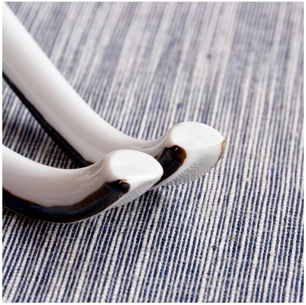 Japanese Style Ceramic Soup Spoon Set, 5 Pcs Long Handle Rice & Pasta Spoons, Elegant Handmade Flower Glaze, Versatile