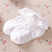 Vista 5 de Kids First Communion White Baptism Socks Frilly Christening Socks Lace Ruffle Socks for Baby Girls
