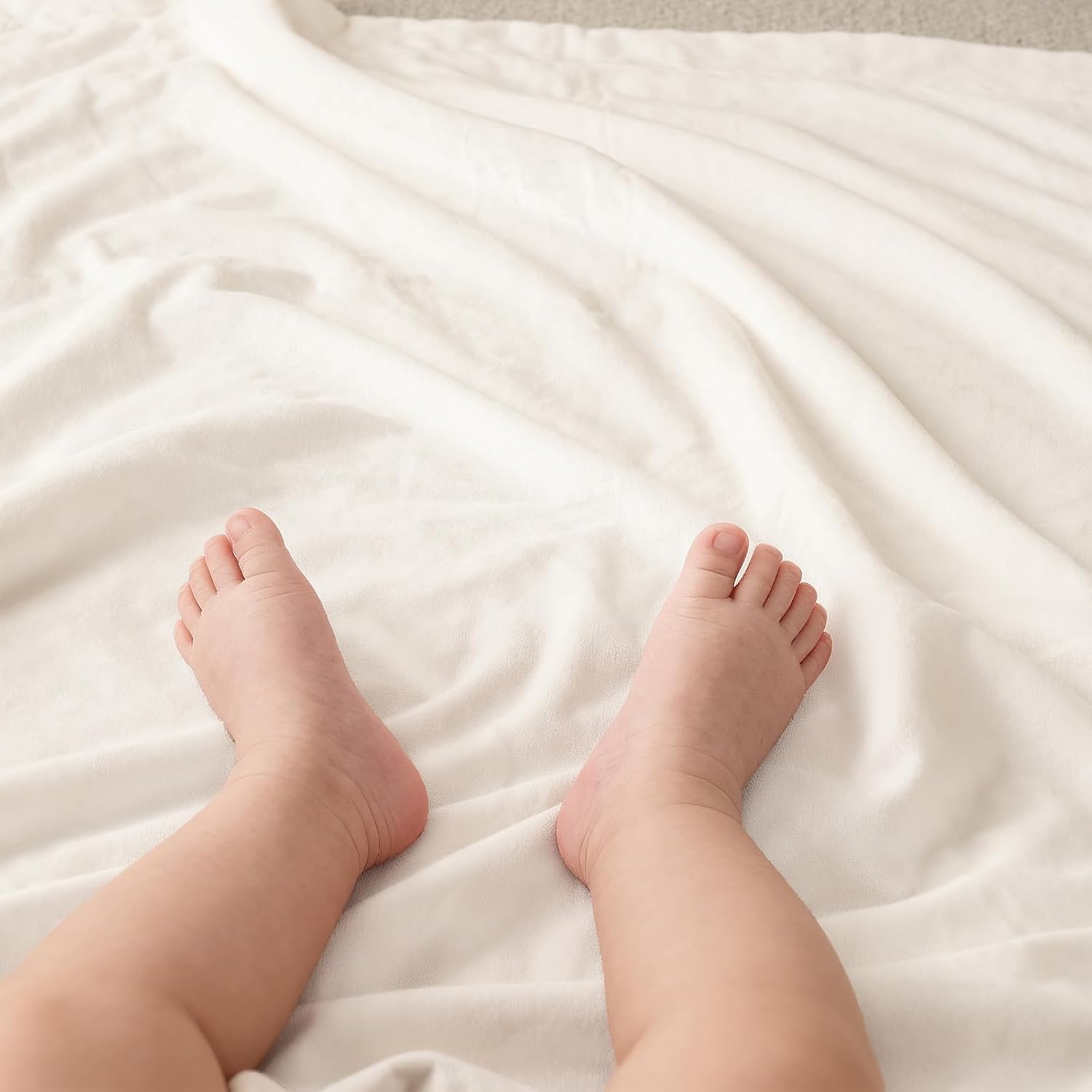 david's kids Micro Fleece Minky Baby Blanket for Girls with Double Layer and Soothing Raised Dots, Breathable and Soft Lightweight Receiving Blanket for Newborns 30x40 Inches, Cream - Image 7