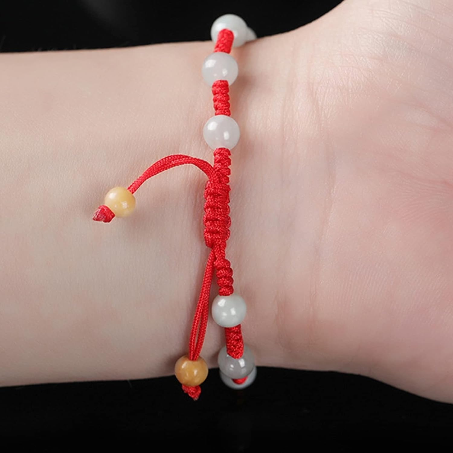Abalorio, Esmeralda Suerte Peonía Flor Encanto Hilo Rojo Cuerda Joyería De Vacaciones Amuleto Atraer Dinero Prosperidad Suerte,B