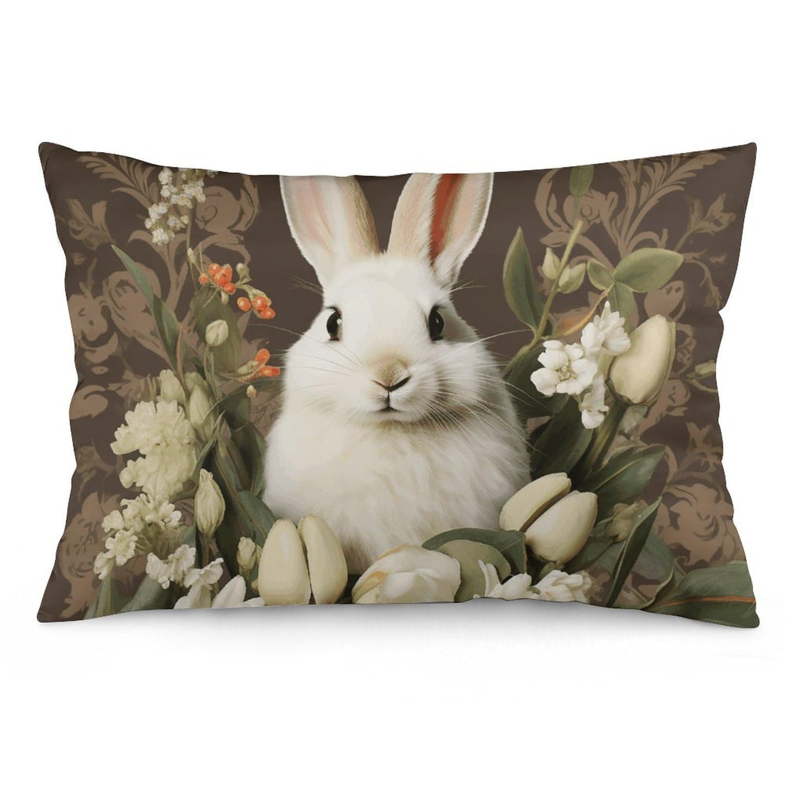 NTVOWPZO 2 Pack Decoration Throw Pillow Covers 20"x30" Pillowcases Covers A Beautiful White Rabbit Pillowcases Modern Farmhouse Home Decor Sofa Cushions Covers for Couch Bed Living Room