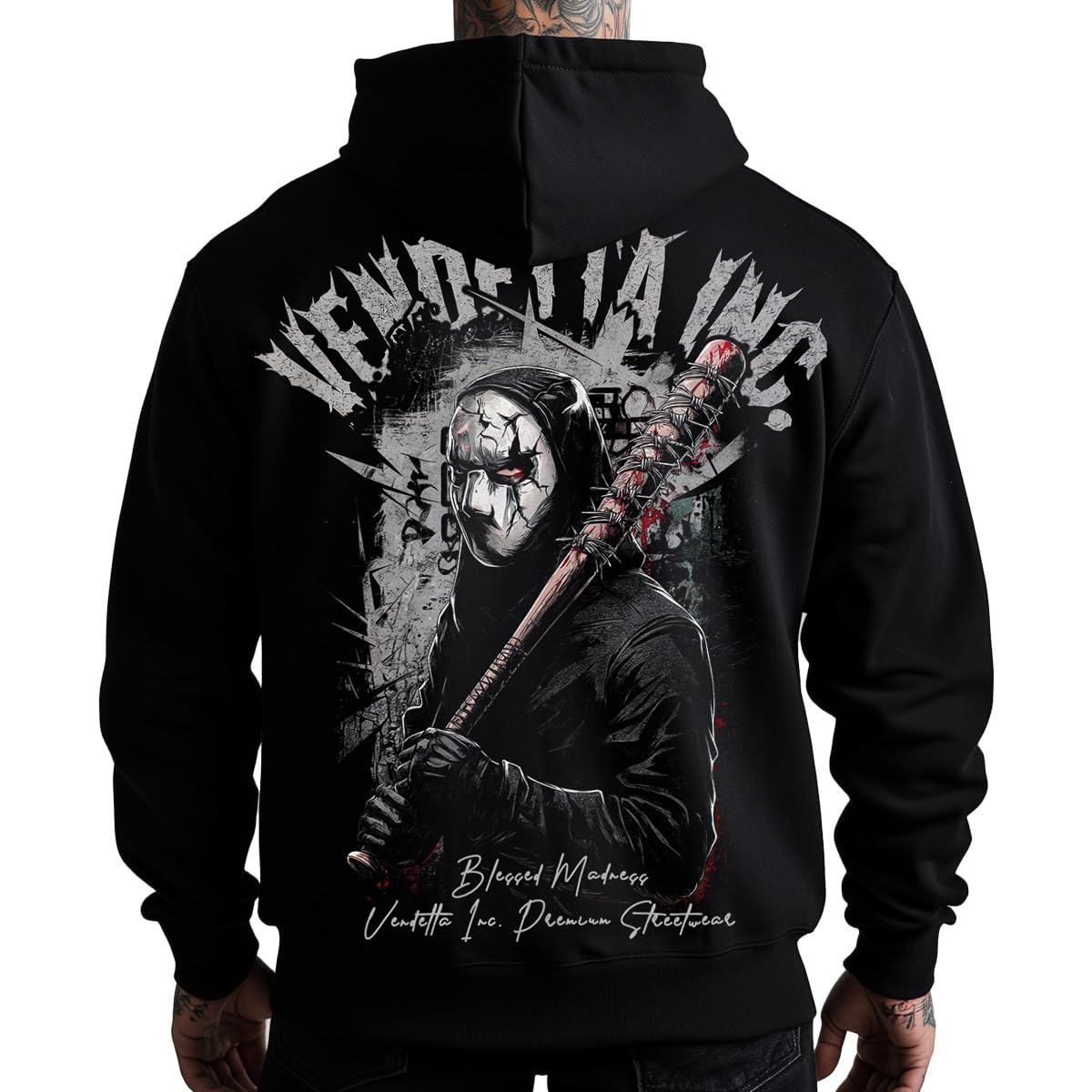 Vendetta Inc. Herren Kapuzenpullover Masks Men schwarz VD-4085 Hoodie M - 5XL