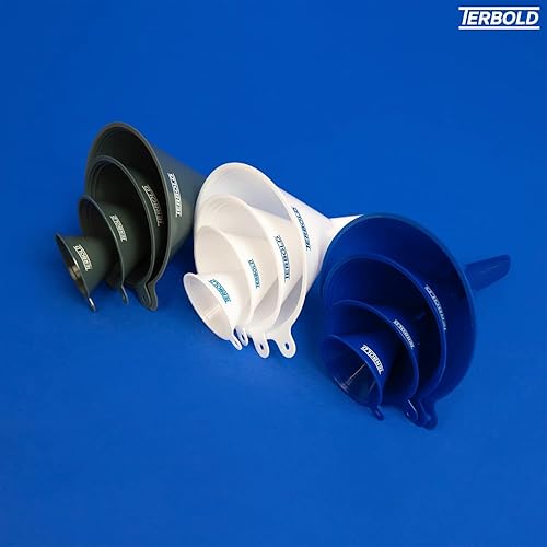 Miniatura 5 de Juego de 4 embudos de plástico sin BPA para cocinar en cocina, aceite de automóvil, hogar o uso en laboratorio (azul)