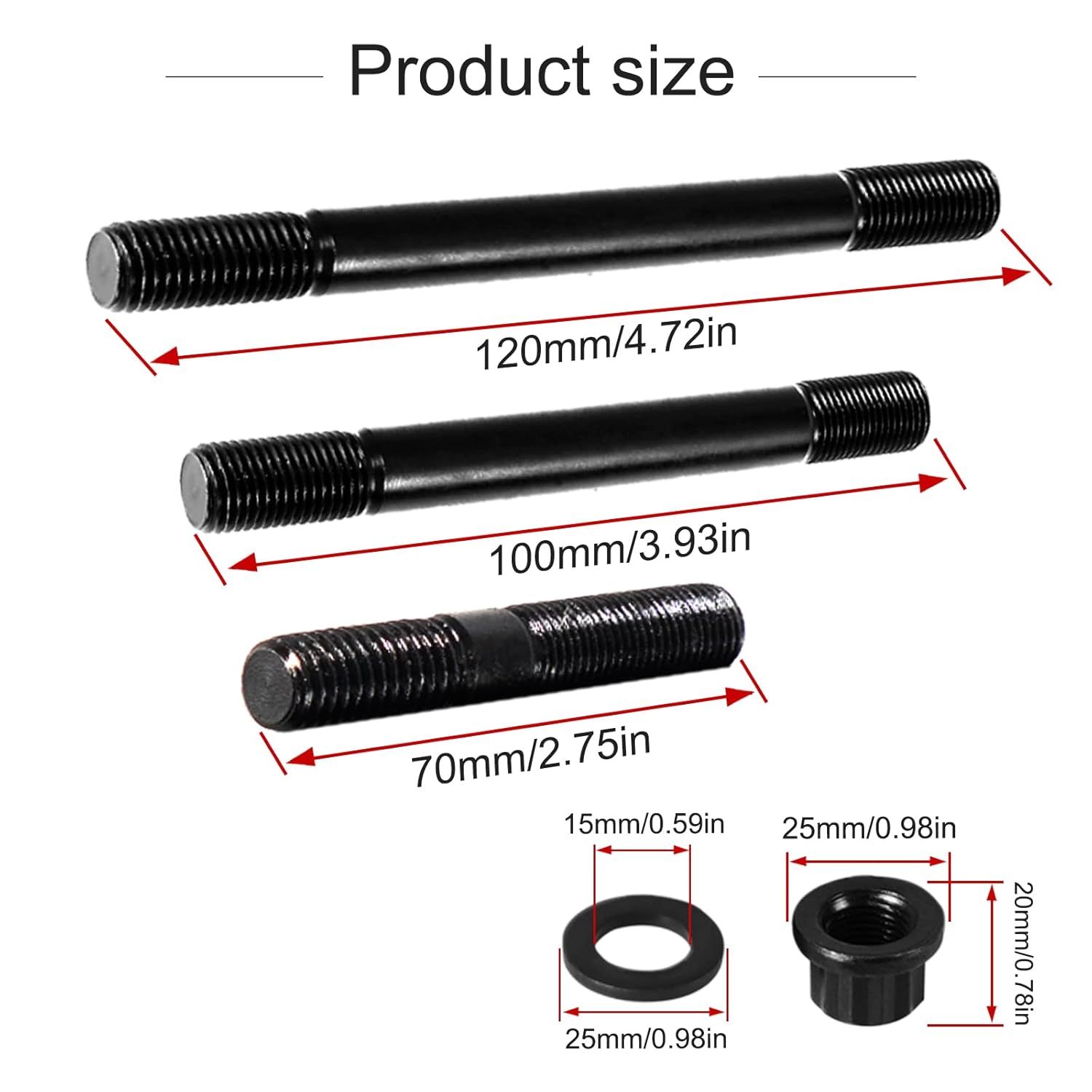 YESHMA Cylinder Head Stud Kit Compatible with Chevy Small Block SBC 265 267 283 302 305 307 327 350 383 400 Head Studs