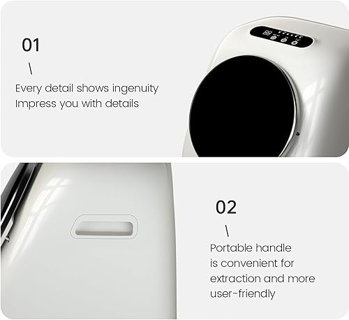 Miniatura 8 de Lavadora automática pequeña con secadora giratoria, mini lavadora de ropa interior de 2 litros, lavadora portátil con panel táctil LED, barril de