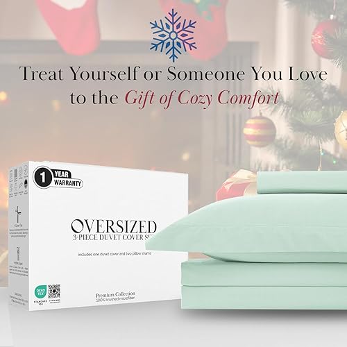 Miniatura 107 de Southshore Fine Living, Inc. Premium Collection - Juego de funda de edredón tamaño King extragrande, funda de edredón suave con cremallera, 3 Azul