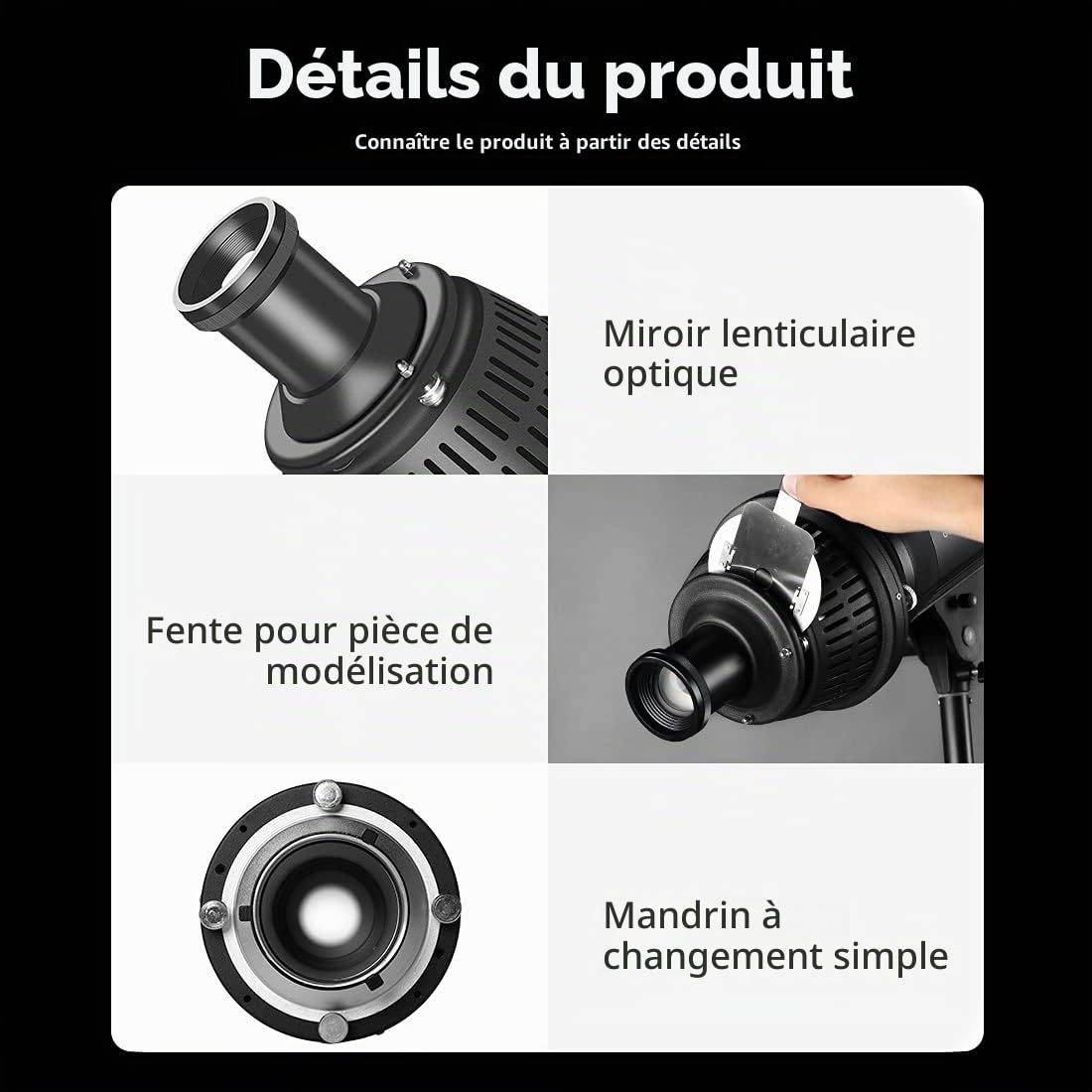 Ambitful Al-16 Cylindre de lumière à condensateur optique pour photographie d'art (support Bowens + ajustement)
