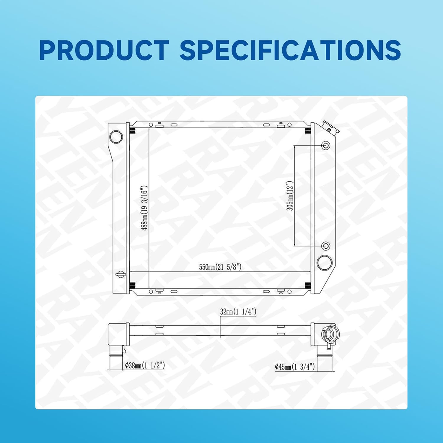 Rayten 557 Engine Coolant Radiator Compatible with 1980-1984 Ford Bronco 4.9L L6 & 1980-1983 Ford F-100 4.9L L6 & 1980-1984 Ford F-150 F-250 F-350 4.9L L6,Replace# E0TH8005AAA E0TH8005ABA E0TH8005AHA