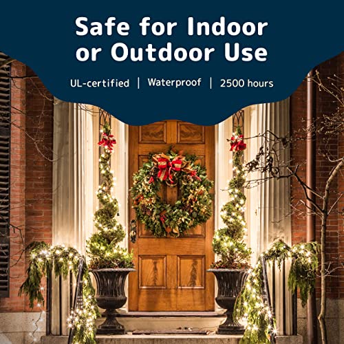 Prextex Christmas Lights (40 Feet, 200 Lights) - Clear White Christmas Tree Lights With Green Wire - Indoor/Outdoor String Lights - Warm White Twinkle Lights #TOP2