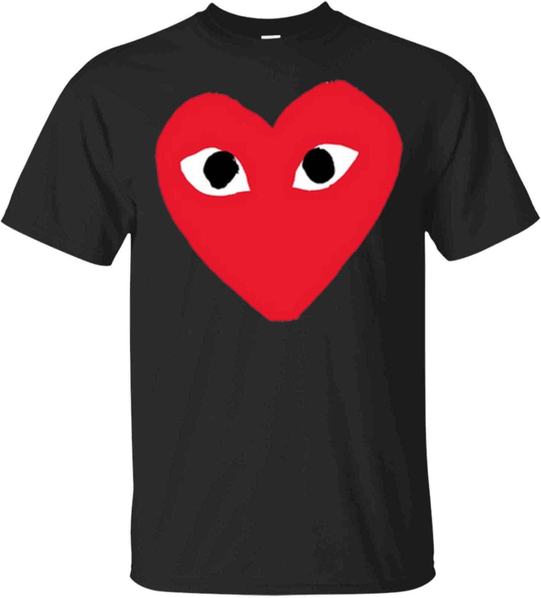 Heart-for-Comme-Lovely-in-The-Des-Gift-T-Shirt-of-Garcon-Tee (Unisex T-Shirt;Black;L)