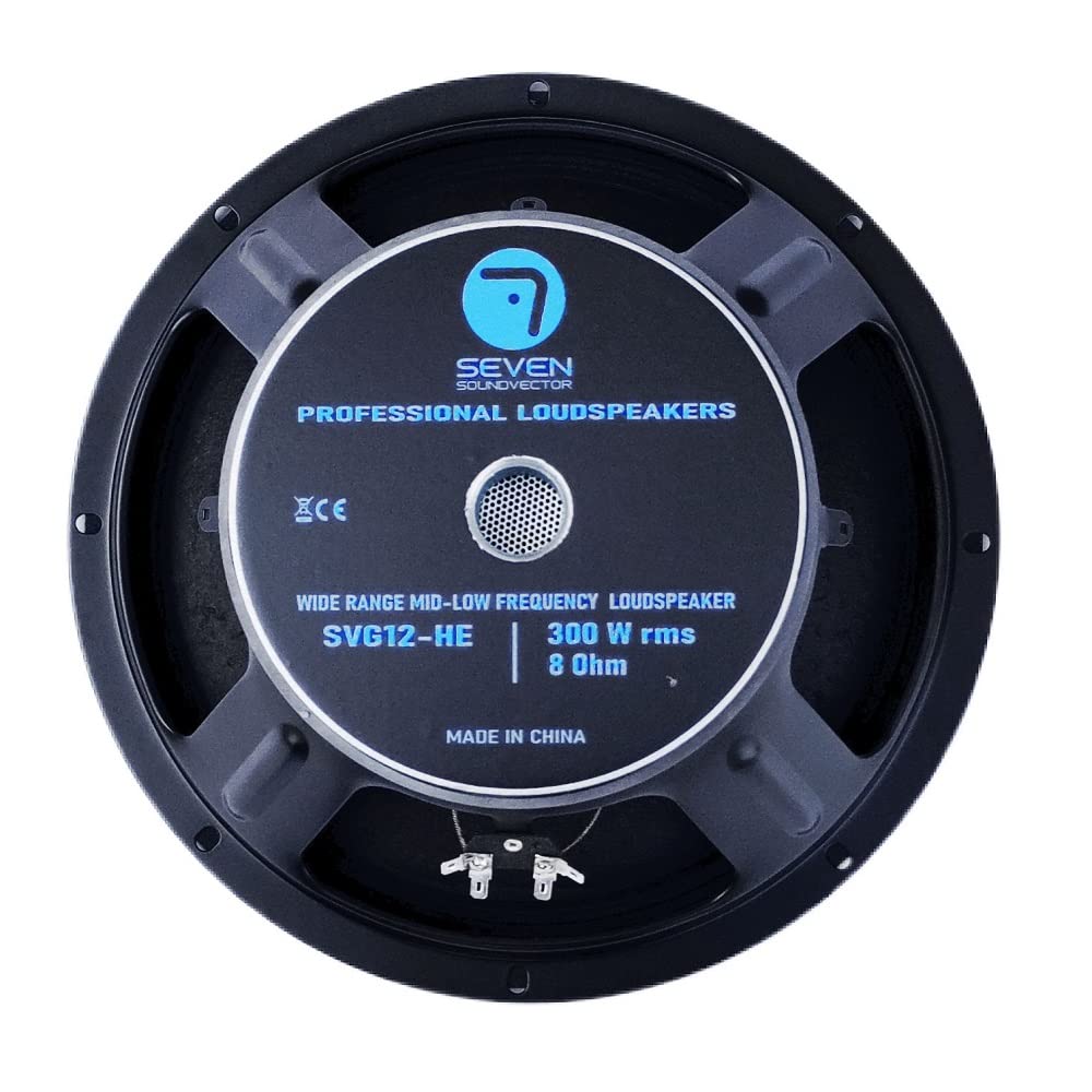 Seven Soundvector SVG12HE/8 Woofer 12 Pollici Altoparlante Professionale Grave Medio-Grave 8 Ohm 300W AES 600W Programma