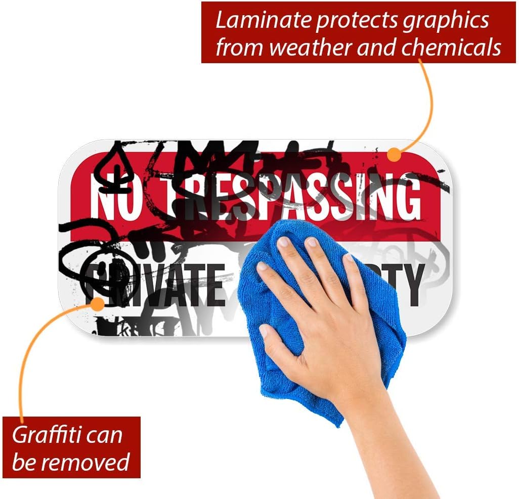 SmartSign No Trespassing Sign, Private Property No Trespassing Sign, 6 x 12 Inches Rust-Free Aluminum, USA Made