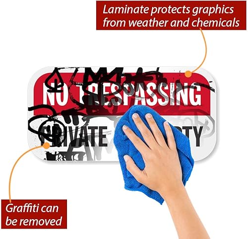 Miniatura 7 de SmartSign Letrero de "No Trespassing", de propiedad privada, de 6.0 x 12.0 in, aluminio libre de óxido, fabricado en Estados Unidos