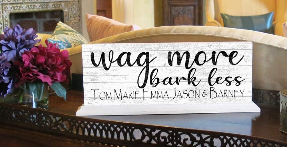 Personalized Wag More Bark Less Sign Customized With Dog Names