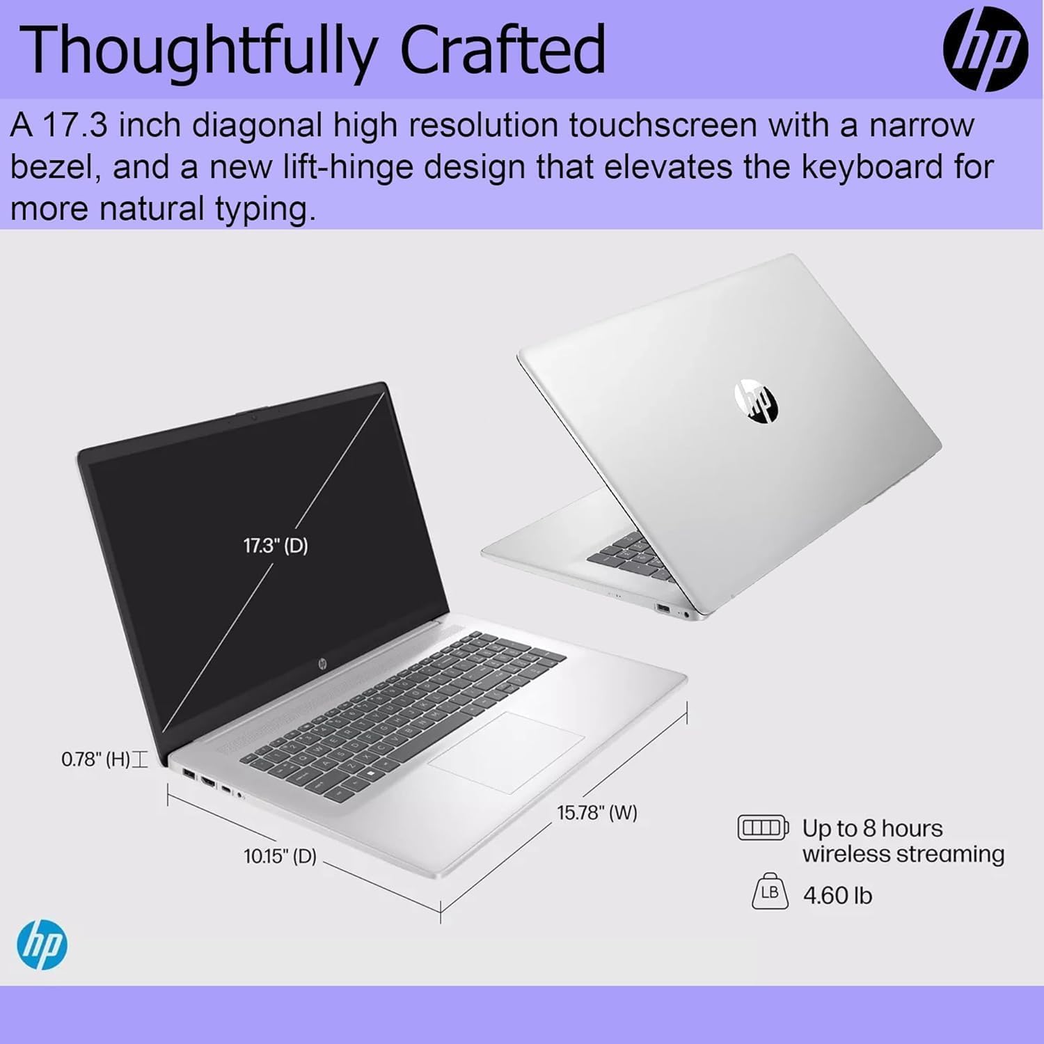 HP 17.3" Touchscreen Chromebook, 8GB RAM, 128GB SSD, Intel 4-Core, HDMI, Type C, ChromeOS Flex, Designed Purely for School and Work | Game App Not Allowed | No Mouse image 5