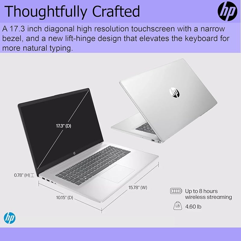 HP 17.3" Touchscreen Chromebook, 8GB RAM, 128GB SSD, Intel 4-Core, HDMI, Type C, ChromeOS Flex, Designed Purely for School and Work | Game App Not Allowed | No Mouse image 5