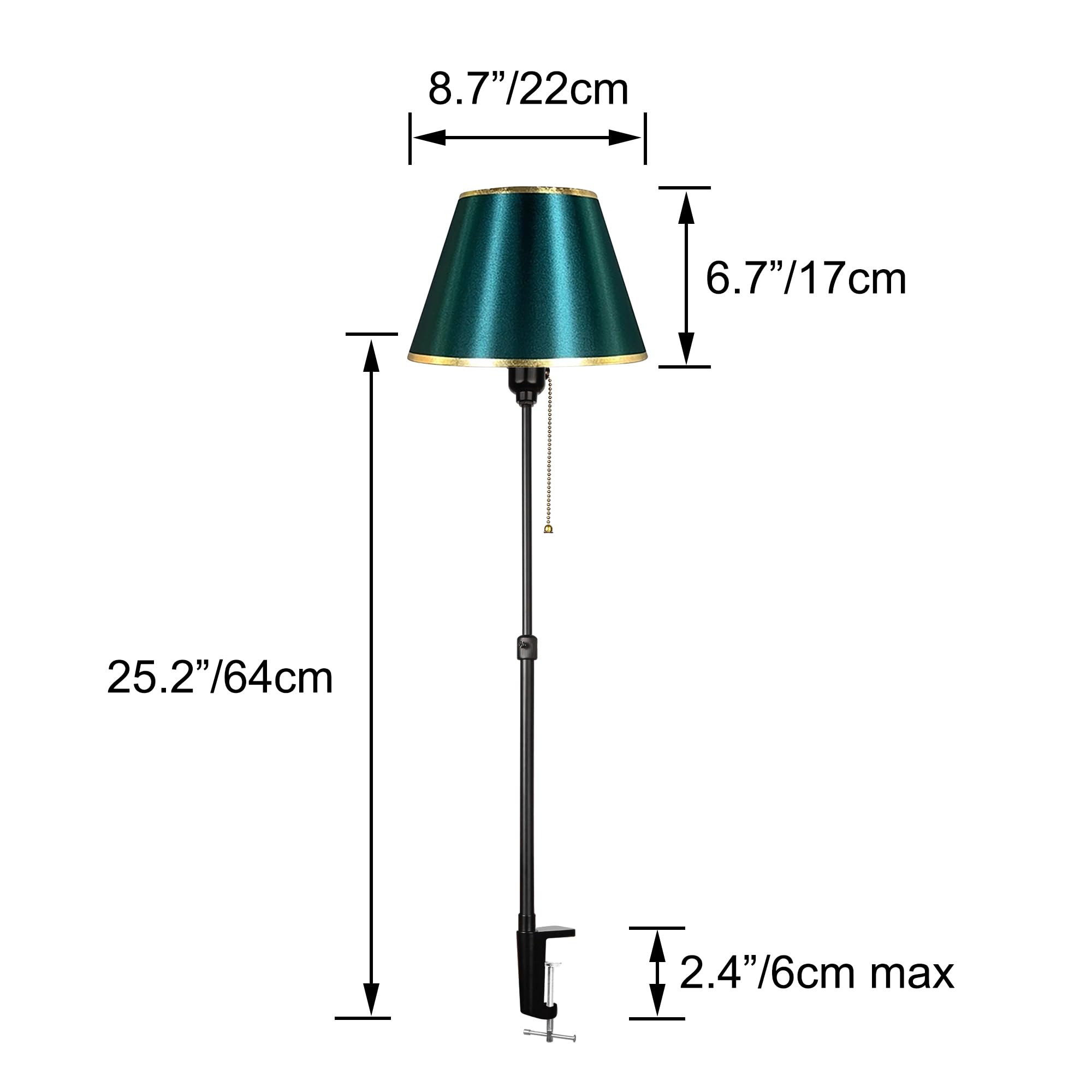 Modern Klemmleuchte,1 Packung Leselampe mit 2,5 m Kabel, Dimmbar Grüne Nachttischlampe,Augenpflege Schreibtischlampe für Heimgebrauch Büro, E27 Lampenhalterung -DZTD0642