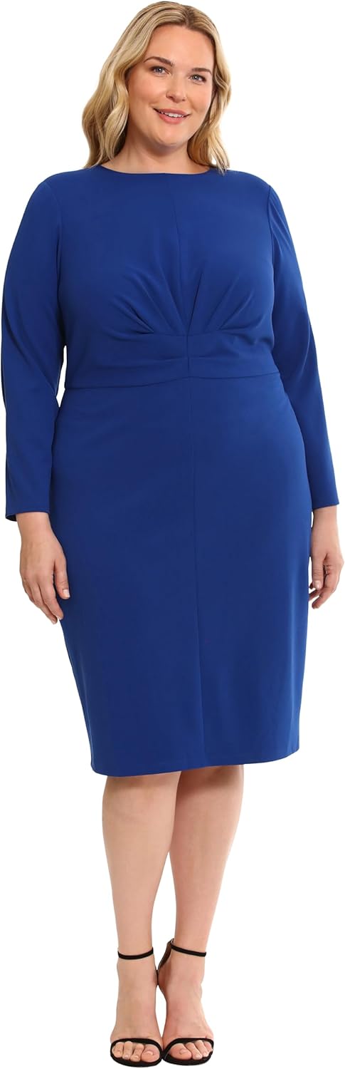 Maggy London Women's Dresses Wide Waistband and Tuck Details Office Career Workwear Event Occasion Guest of
