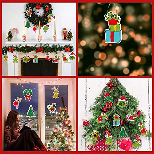 30Pcs Grinch Christmas Tree Ornaments Decoration Sets,Grinch Christmas Tree Hanging Charms,The Grinch Christmas Decorations Grinch Tree Decorations #TOP6