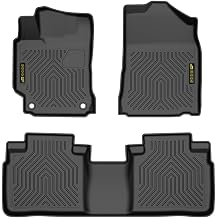LQI Floor Mats 3PCS Compatible with Toyota Camry 2015-2017 1st & 2nd Row TPE All Weather Protection Black Floor Liners