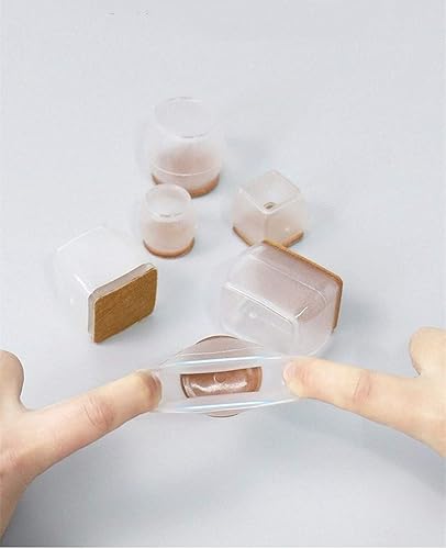 Miniatura 4 de Ulalaza Juego de 16 tapas cuadradas para patas de silla, protectores con parte inferior de fieltro, goma termoplástica, tapas para patas de muebles,